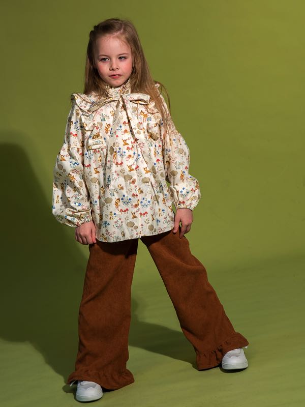 Коричневые детские джинсы из вельвета