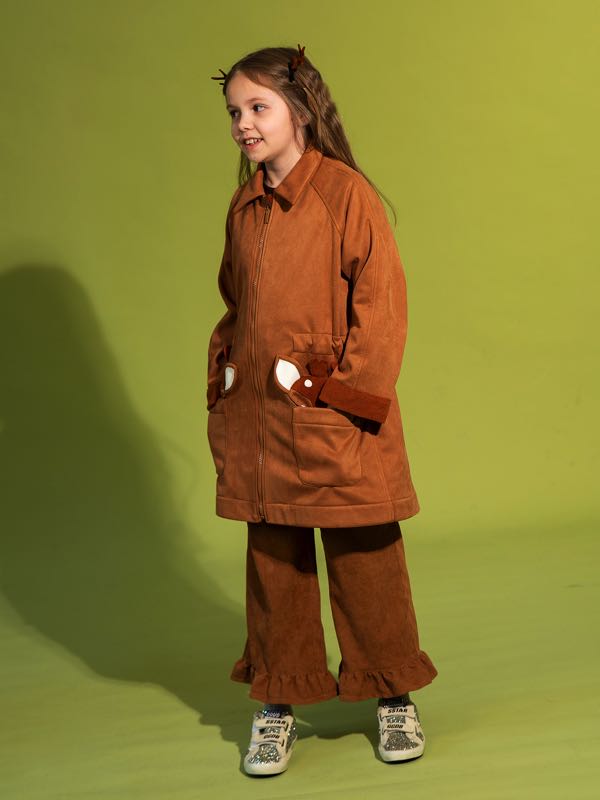 Коричневые детские джинсы из вельвета