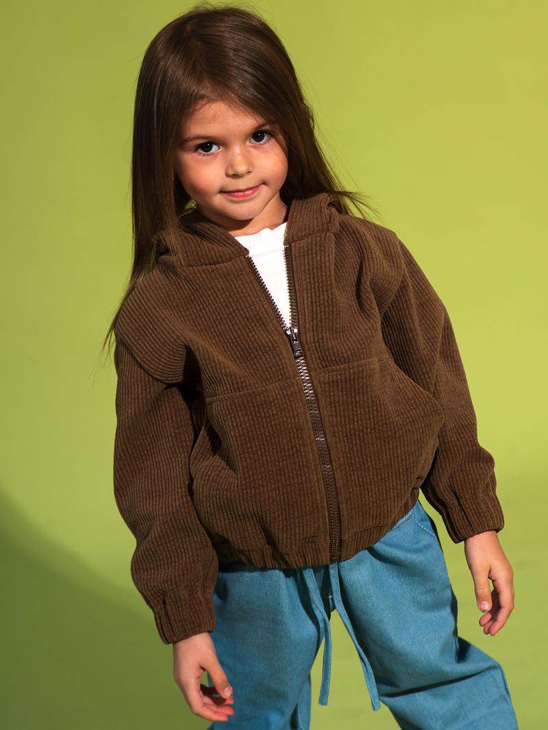 Детский зип-худи в рубчик "Олененок"