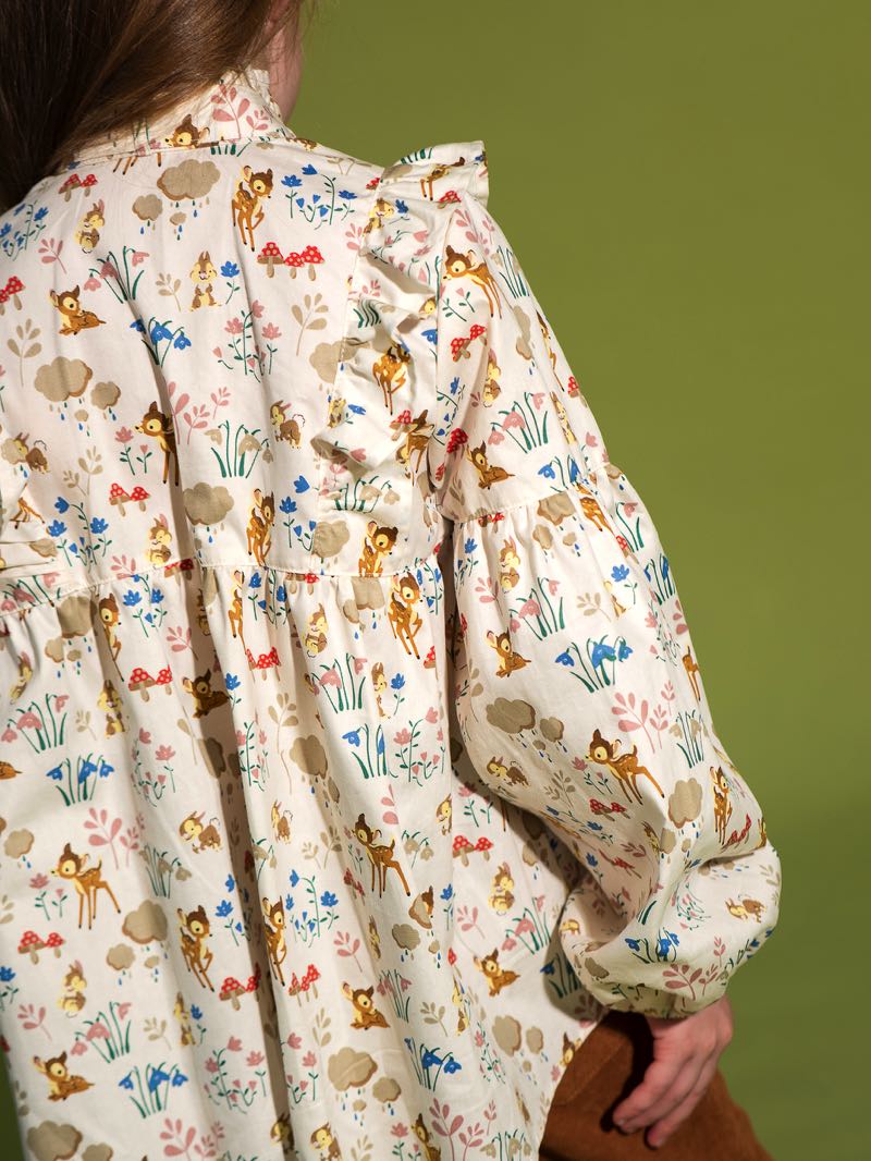 Детская блузка свободного кроя с принтом Бэмби