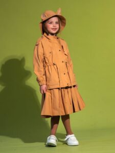 Бежевая детская панама с ушками