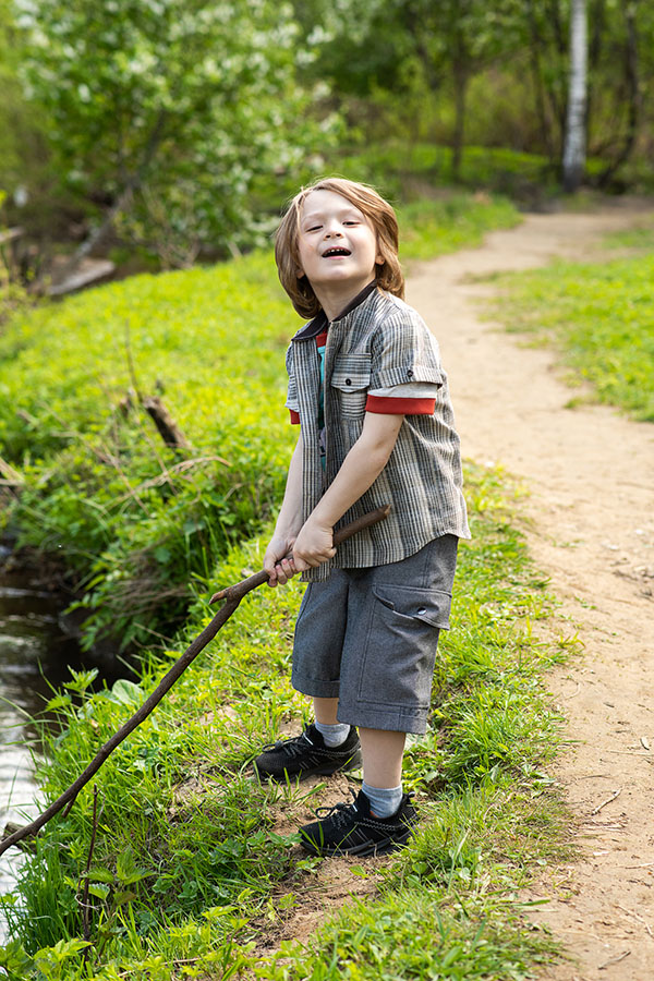Рубашка из льна в клетку на мальчика