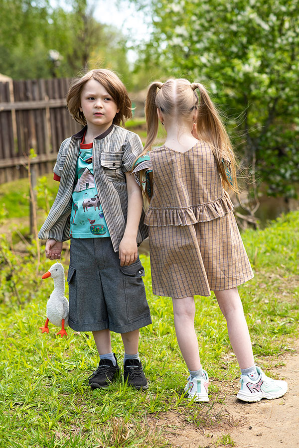 Рубашка из льна в клетку на мальчика