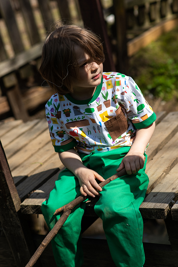 Ярко-зеленые детские джинсы-бананы