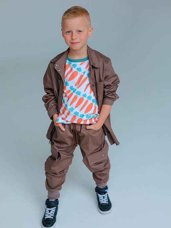 Коричневые детские брюки-карго на мальчика