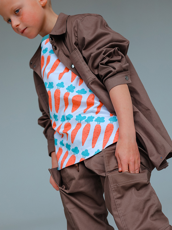 Коричневые детские брюки-карго на мальчика