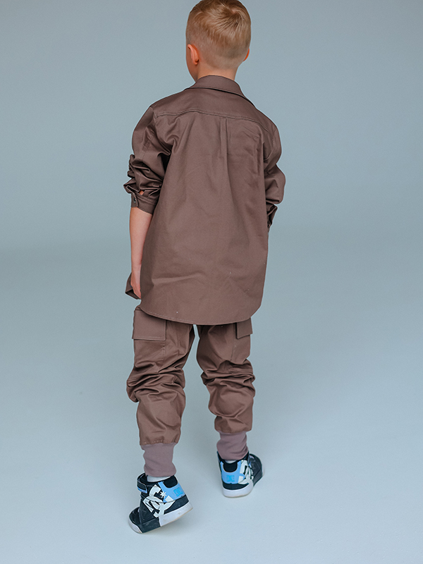 Коричневые детские брюки-карго на мальчика