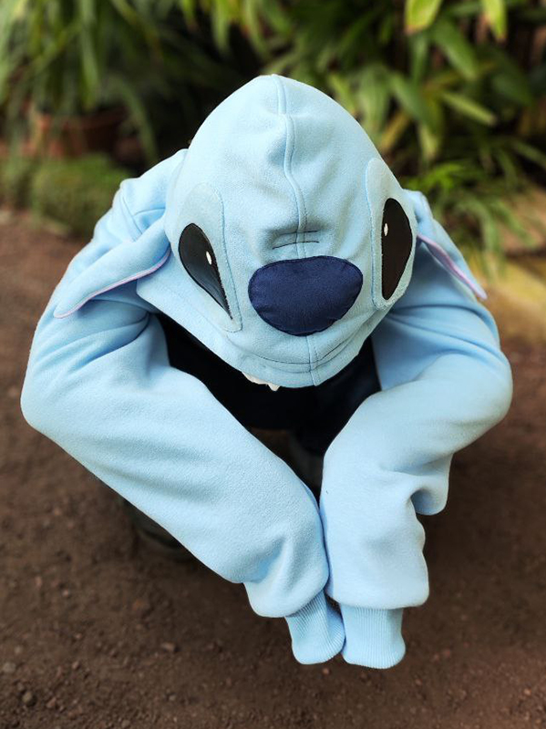 Голубой детский худи Ститч