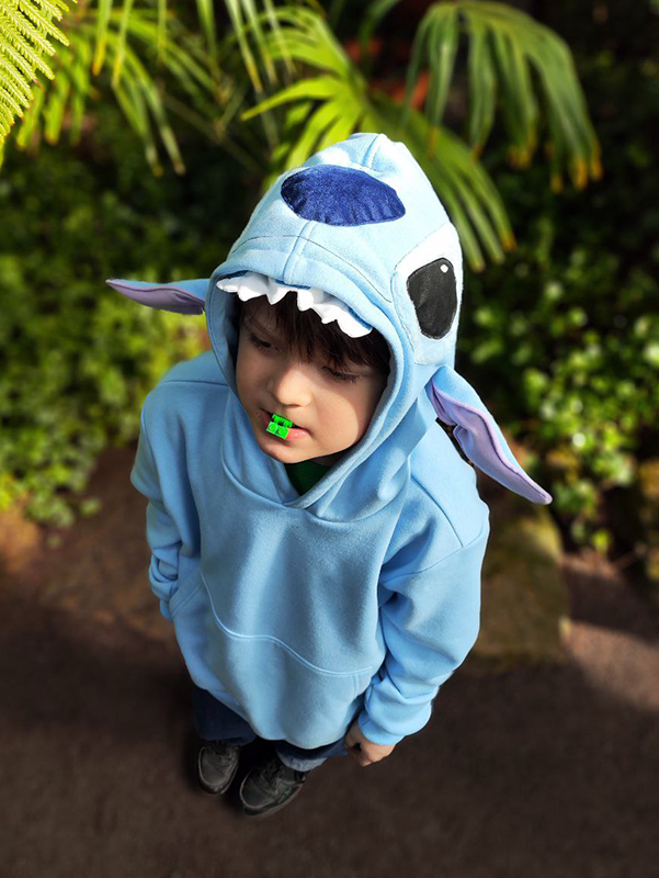 Голубой детский худи Ститч