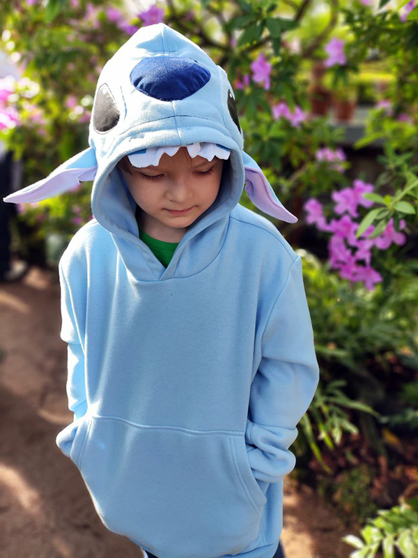 Голубой детский худи Ститч