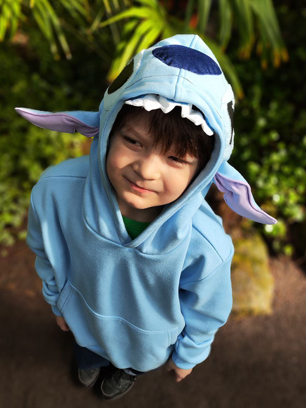 Голубой детский худи Ститч