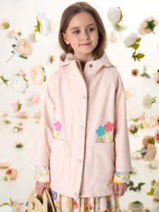 Розовая утепленная ветровка с капюшоном на девочку