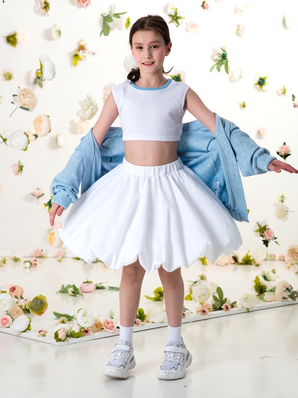 Белый кроп-топ на девочку
