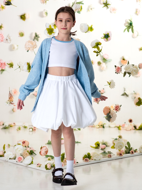 Белый кроп-топ на девочку