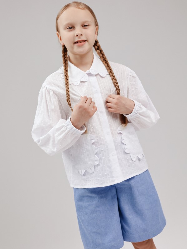 Шорты джинсовые с фигурными карманами