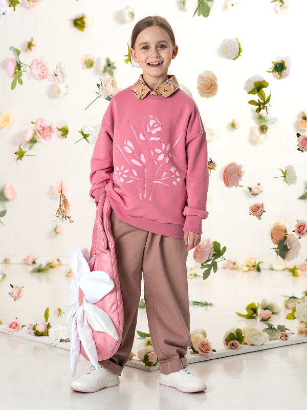 Большая детская розовая сумка-шоппер размера макси "Ромашка"