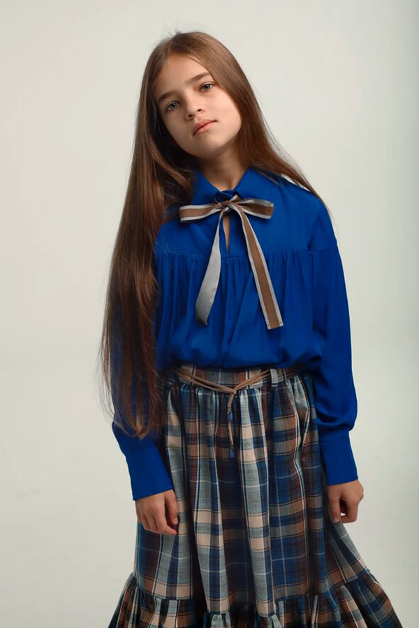 Синяя детская блузка для девочки