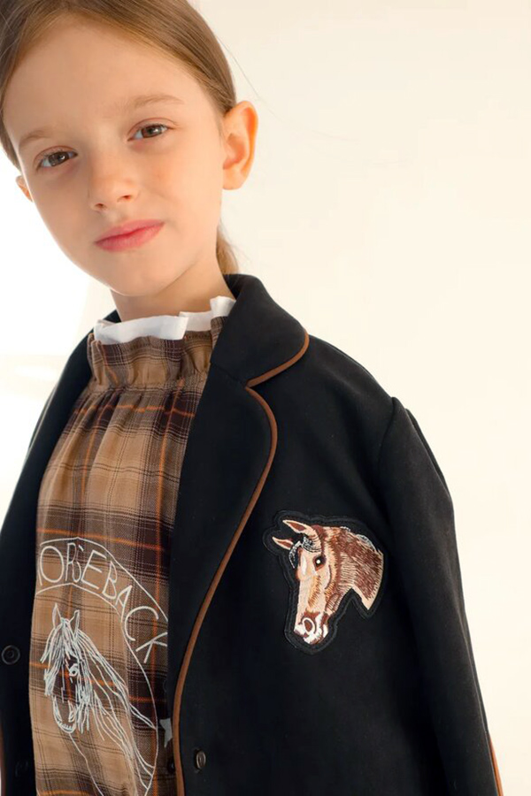 Черный замшевый детский жакет для девочки