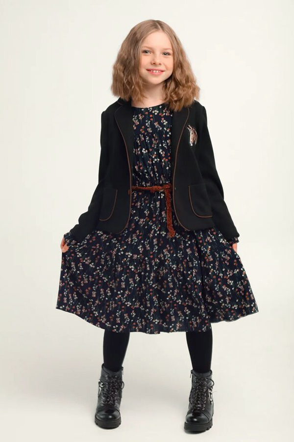 Черный замшевый детский жакет для девочки