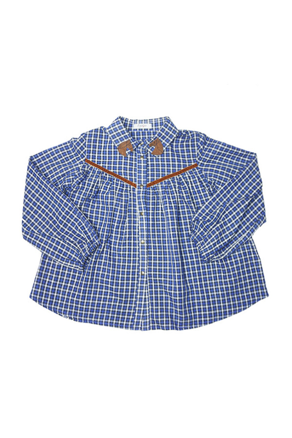 Детская блузка-рубашка в клетку для девочки