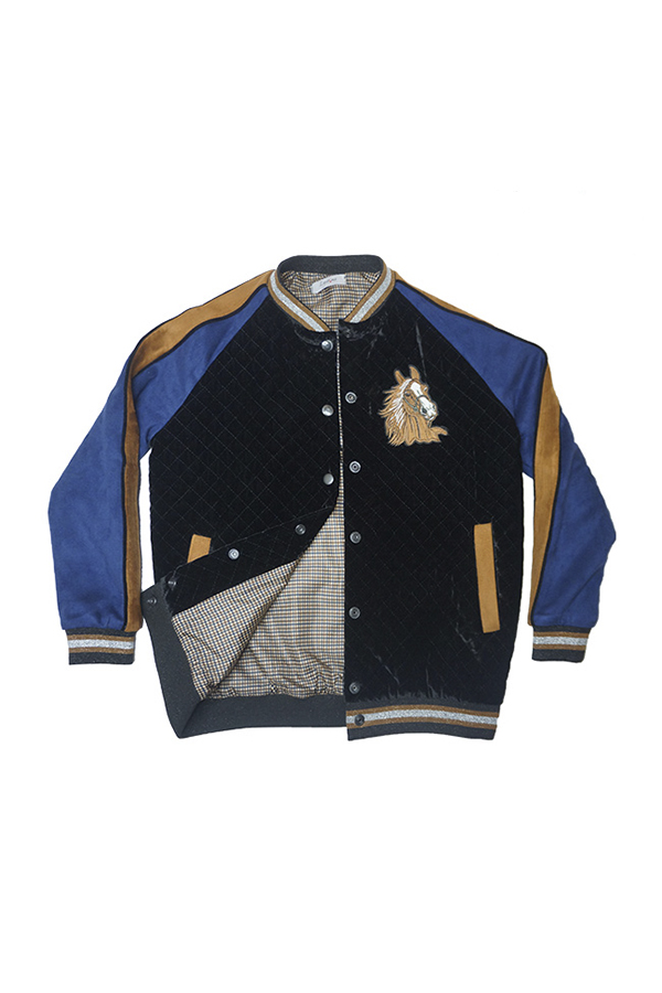 Детский бомбер из стеганого бархата