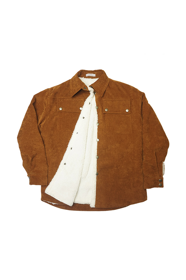 Вельветовая детская куртка унисекс с меховой подкладкой