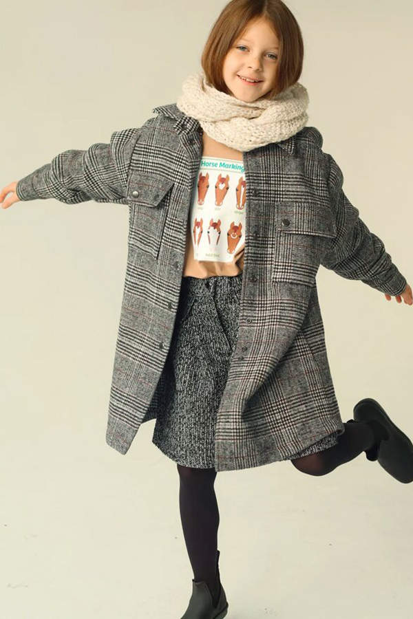 Твидовые детские шорты-юбка