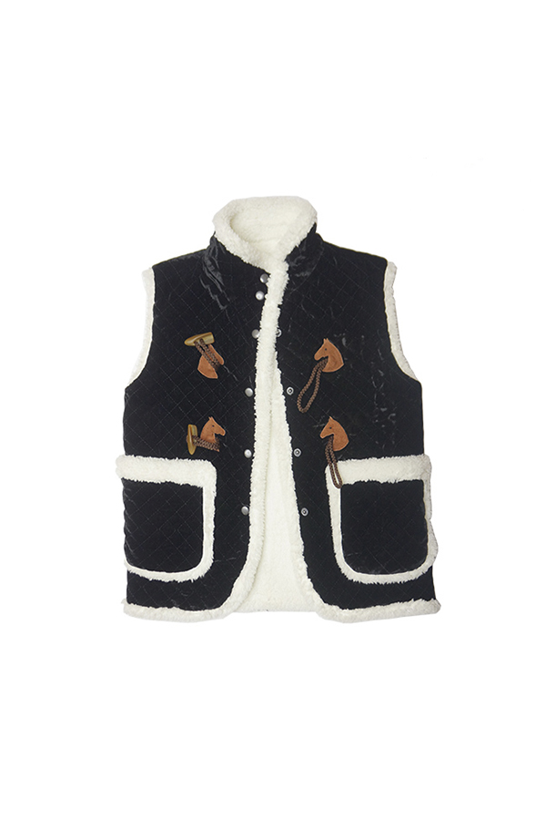 Детский жилет для девочки из стеганого трикотажа на меховой подкладке