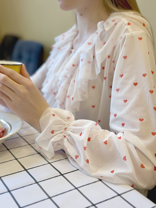 Нежная романтичная блузка с сердечками "Hearts Alive"