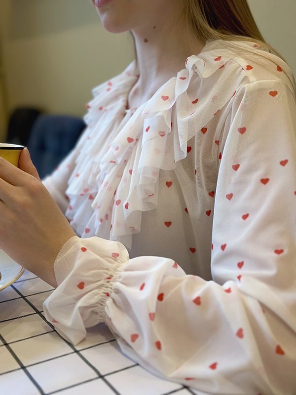 Нежная романтичная блузка с сердечками "Hearts Alive"