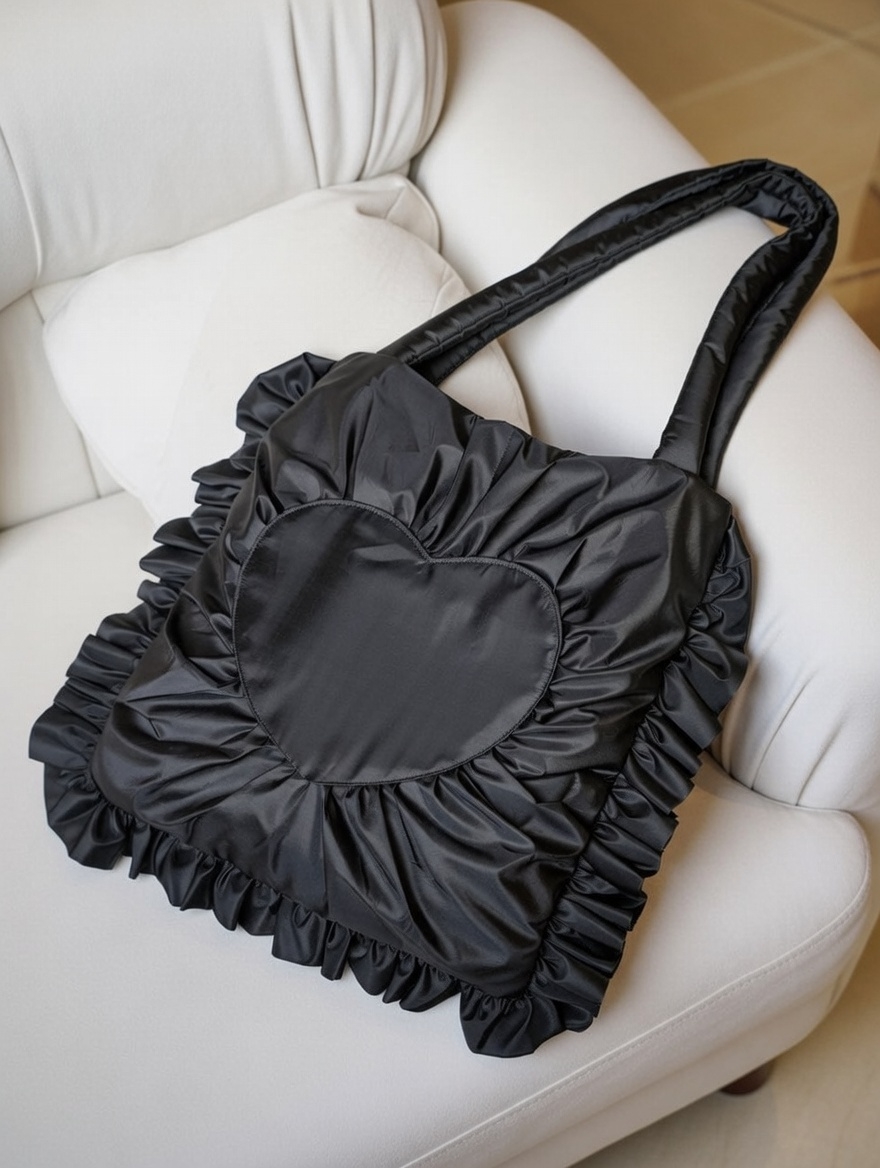 Сумка-шоппер с драпировками "Черное Сердце"