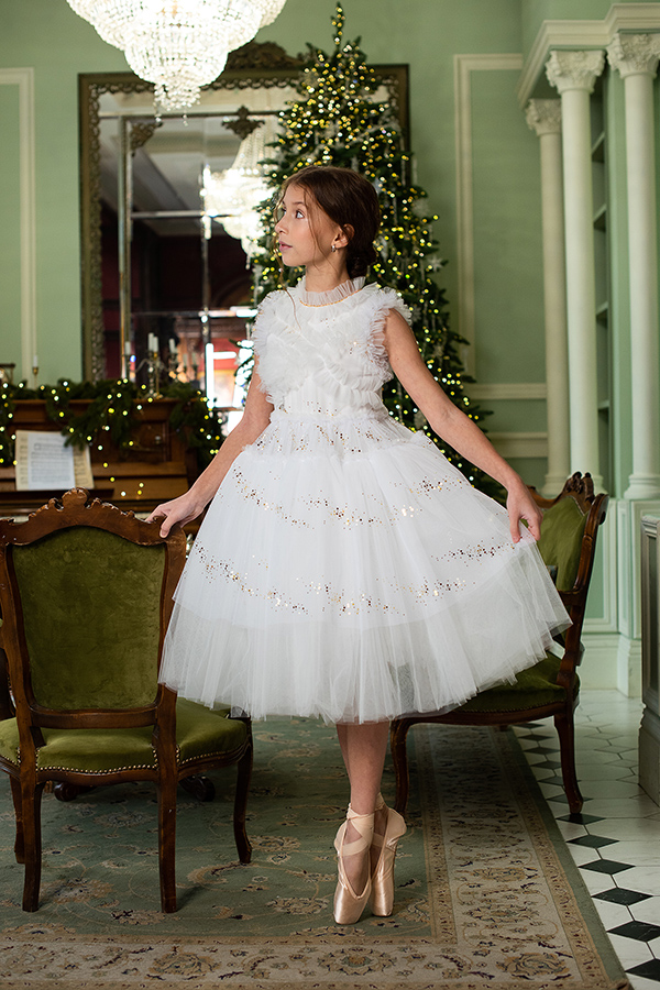 Нарядное платье «Балерина» для девочки — пышная юбка