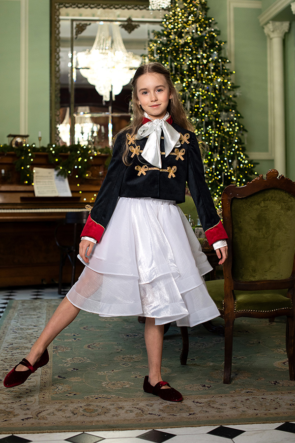 Бархатный жакет «Щелкунчик» для девочки — мундир