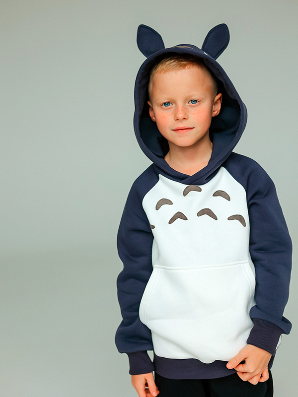 Графитовый детский аниме худи Тоторо