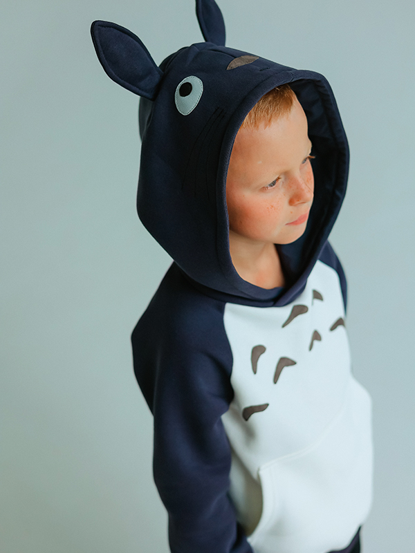 Графитовый детский аниме худи Тоторо