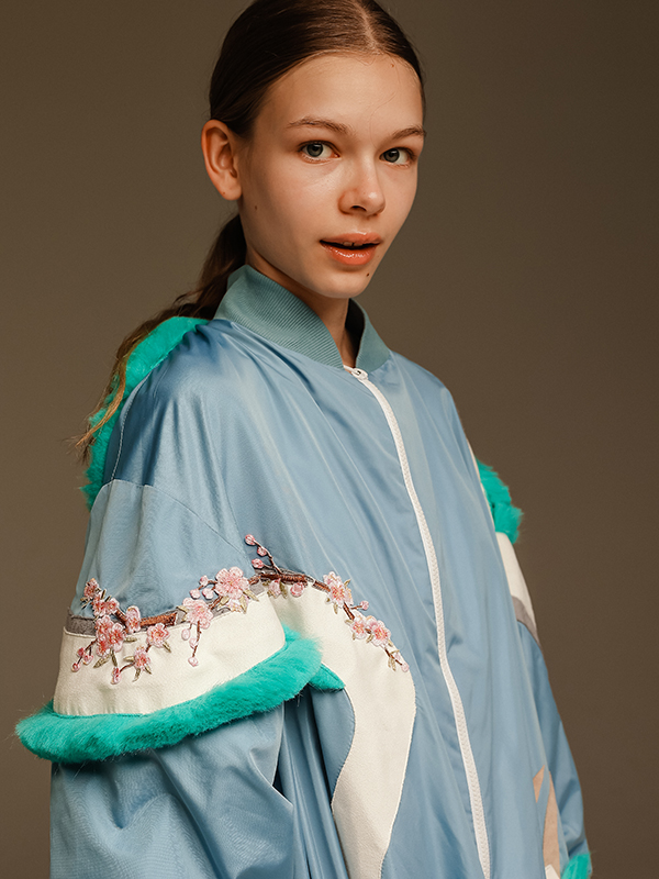 Голубая куртка-бомбер с драконом Хаку - Унесенные призраками