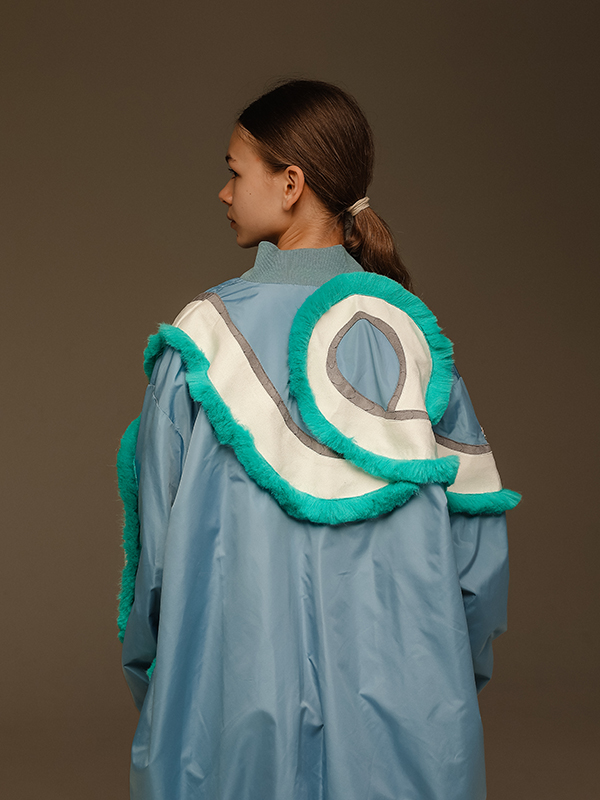 Голубая куртка-бомбер с драконом Хаку - Унесенные призраками