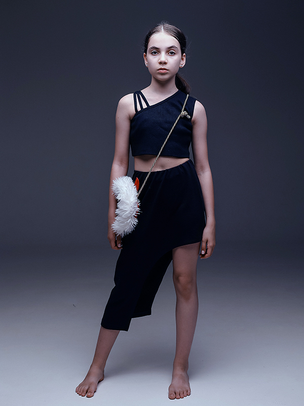 Темно-синяя юбка с ассимметричным низом Принцесса Мононоке