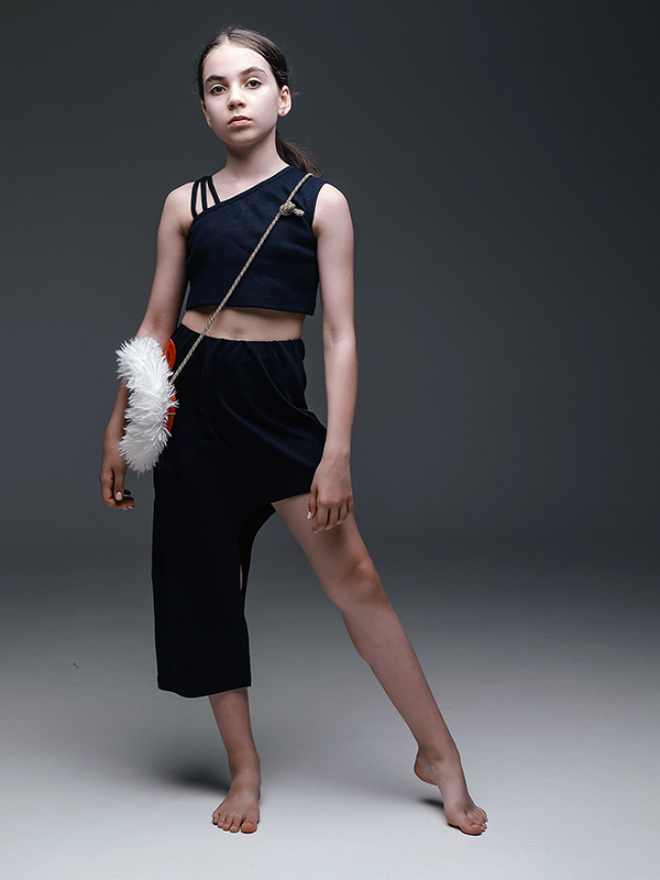 Темно-синяя юбка с ассимметричным низом Принцесса Мононоке