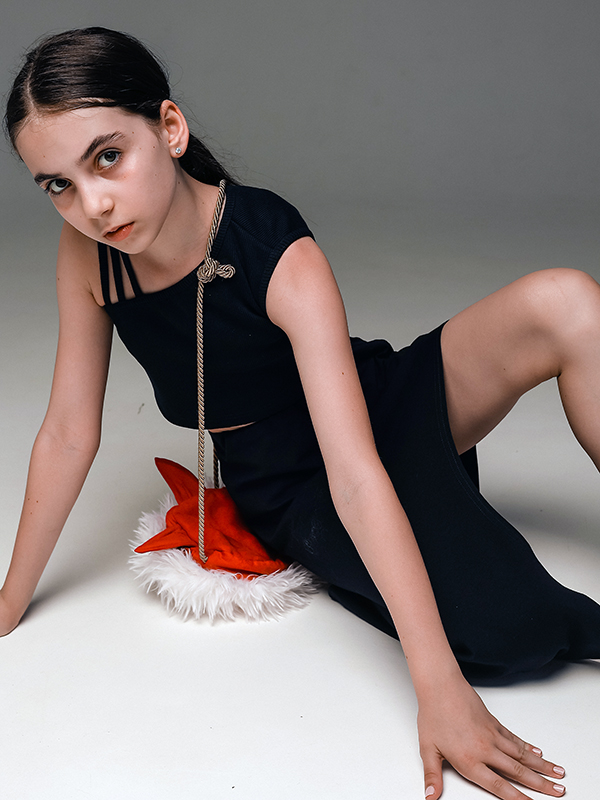 Темно-синяя юбка с ассимметричным низом Принцесса Мононоке