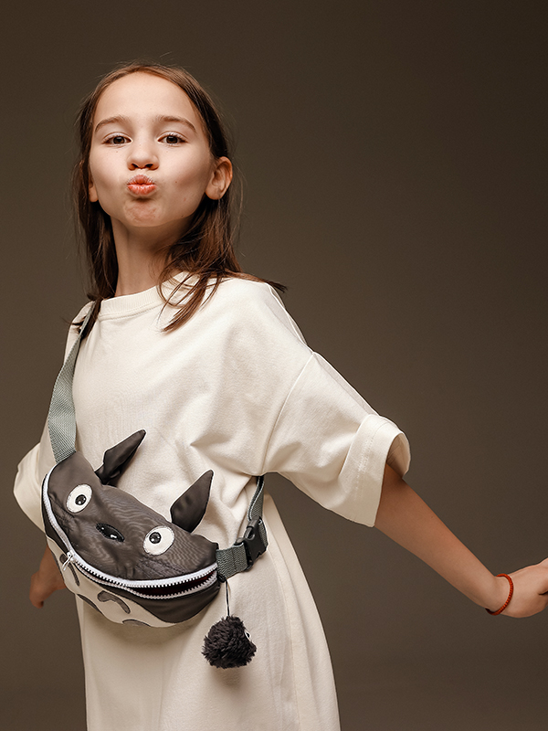 Бело-молочное детское платье-футболка из футера