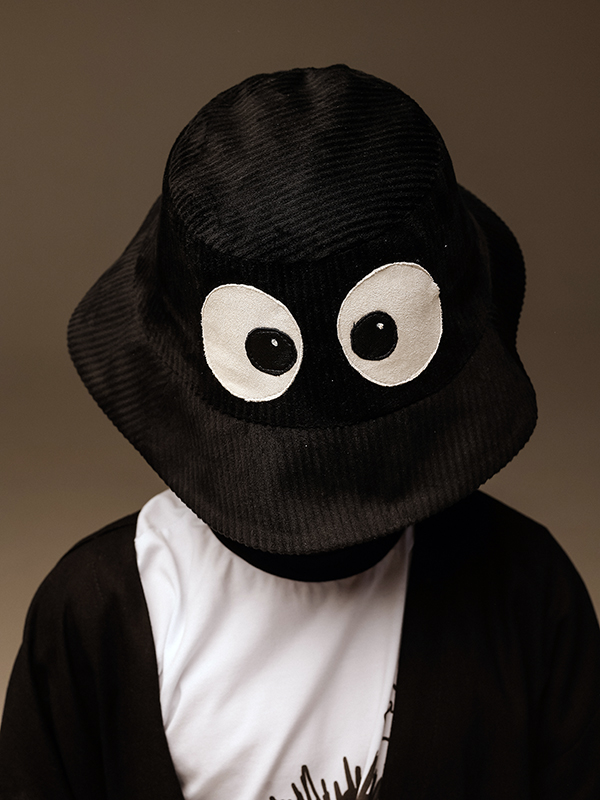 Черная детская панама аппликацией "Чернушка"