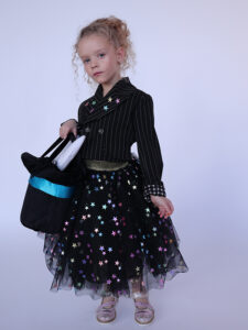 Нарядная детская юбка из фатина со звездами