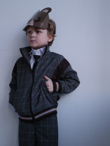 Нарядный детский костюм для мальчика — брюки + куртка-бомбер