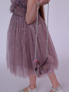 Сиреневая детская сумочка-кошелек «Лебедь»