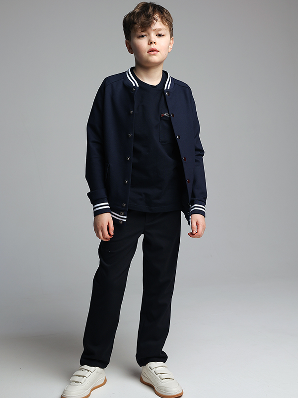 Темно-синяя футболка с карманом с молнией