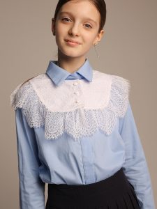 Белая кружевная съемная пелерина