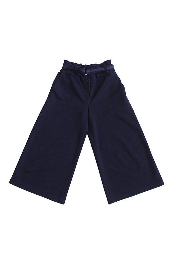 Синие школьные брюки-кюлоты для девочки