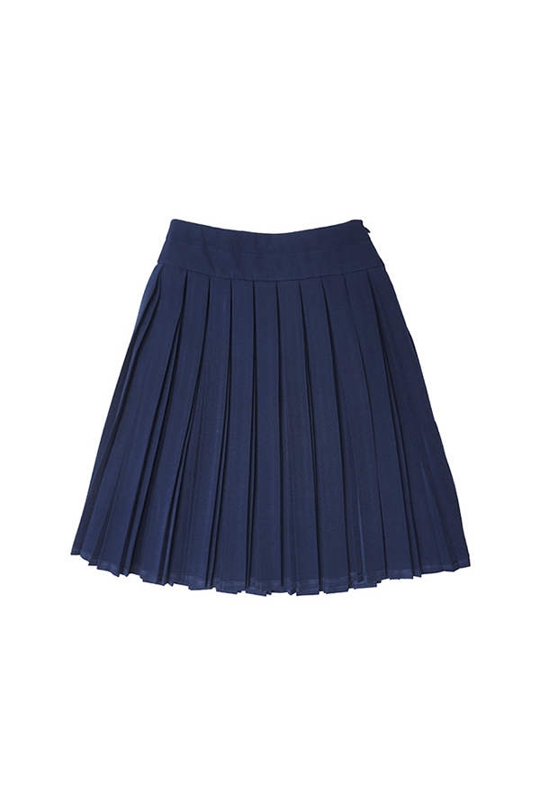 Синяя школьная юбка на девочку на кокетке со складками