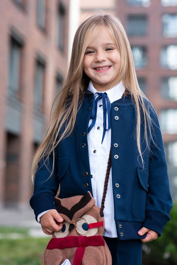 Школьный жакет - бомбер для девочки